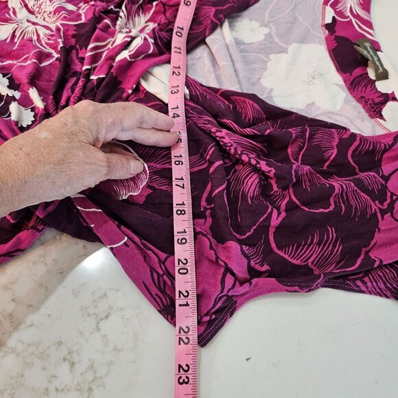 Tommy Bahama Dress Size XL Foral Purple Sleeveless Faux Wrap Tropical - Picture 7 of 9